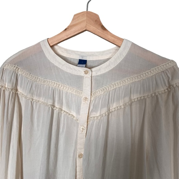 Old Navy Oversized Crochet Pom-Pom Dolman-Sleeve Blouse for Women Size Large - Picture 5 of 13